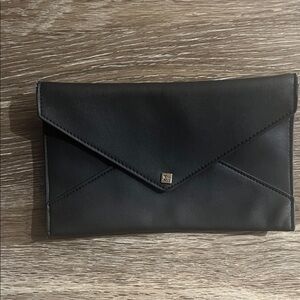 Elegant Black Leather Wristlet